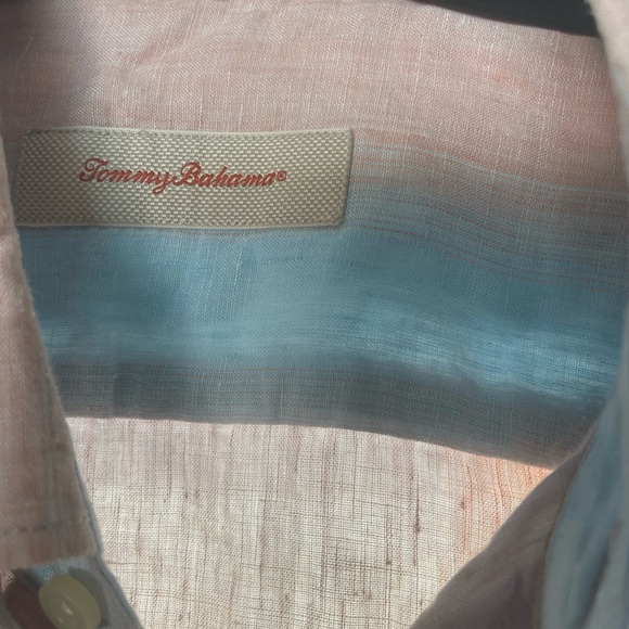 TOMMY Bahama Linen Blend Soleil Shirt Long Sleeve Marlin logo, size XL - Picture 2 of 5